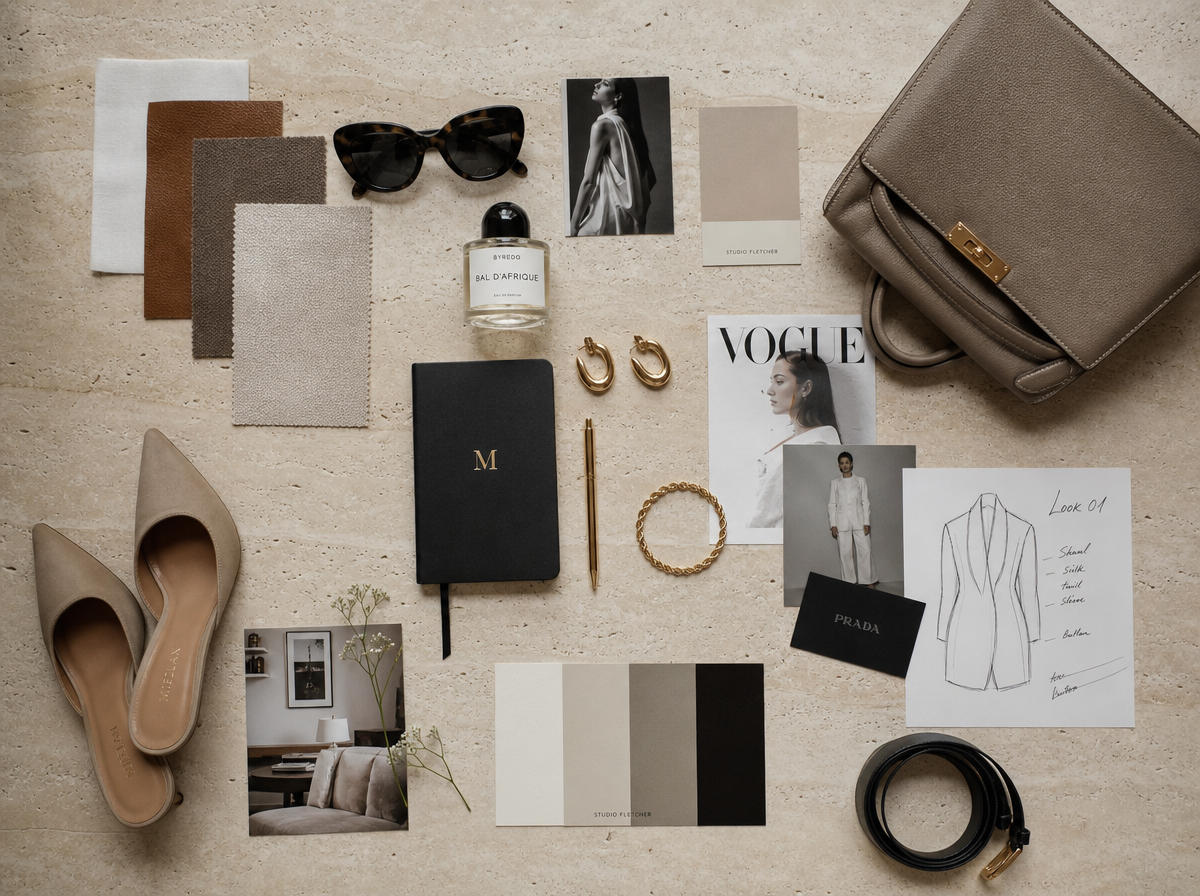 A sequence of coordinated looks showing one personal style evolving over time
